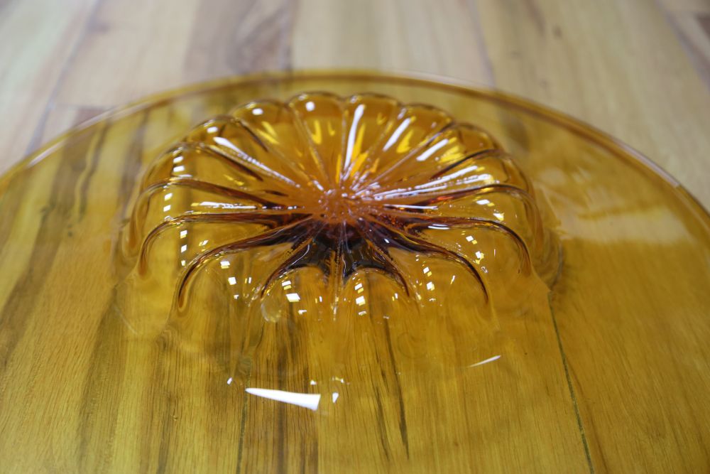 A Murano amber glass charger, circa 1930s, 45cm